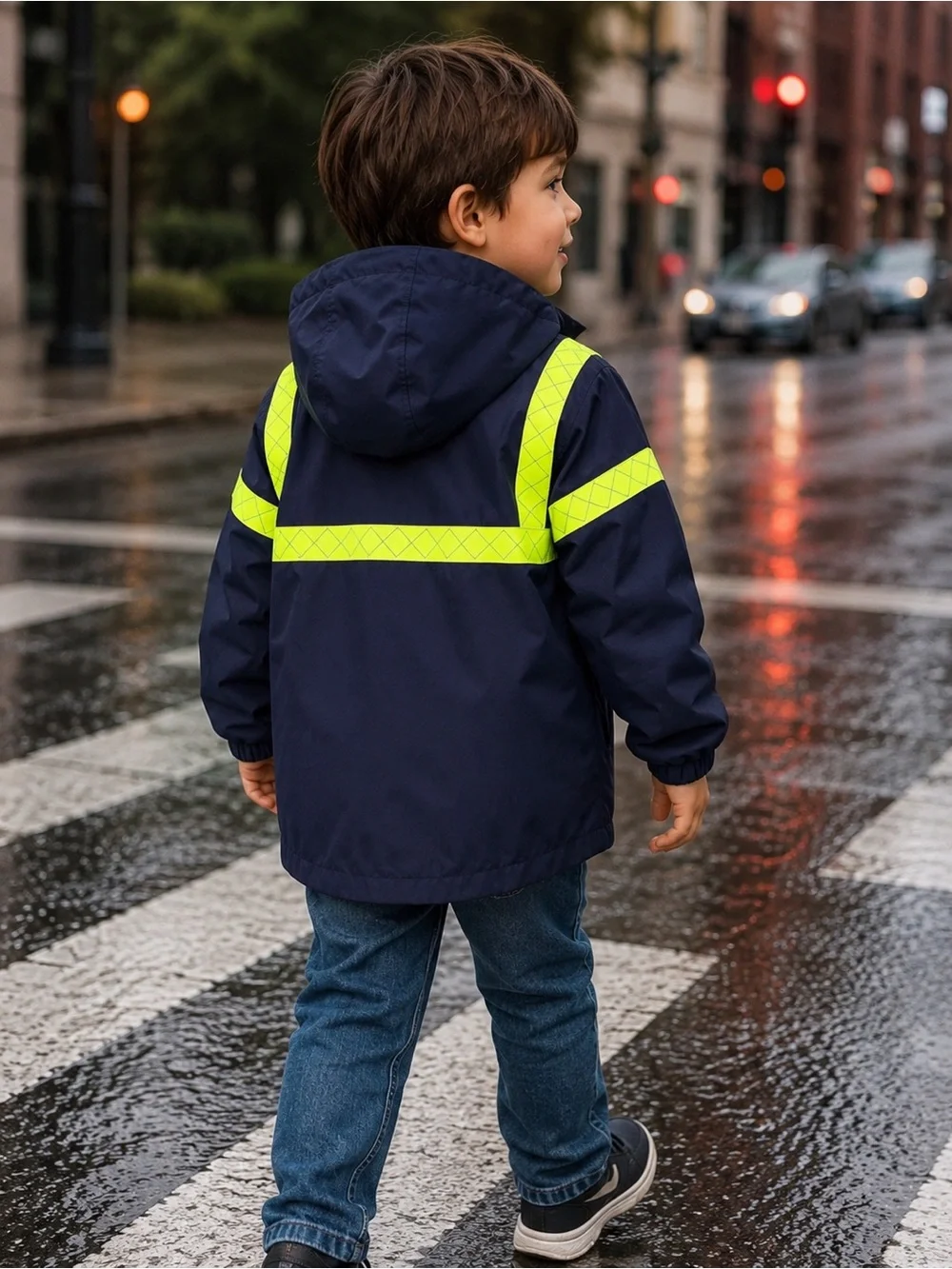 Carter’s Boys Police Utility Rain Jacket Navy Hooded Size 8 XL